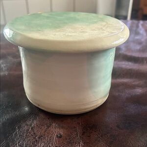 Ceramic Mint Green and Cream Kitchen butter dish